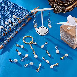 30 pièce 5 styles de décorations de pendentif en perles d'eau douce de culture naturelles&nbsp;HJEW-PH02071