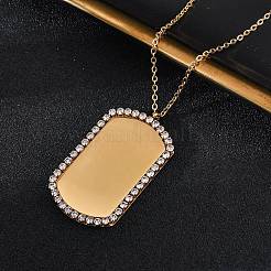 Collane con ciondolo in zirconia cubica micro pavé in acciaio inossidabile 304 per donna&nbsp;NJEW-Z065-08G-02