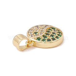 Dijes de latón micro pavé de circonitas cúbicas chapado en oro real de 18k&nbsp;KK-G415-39G-03