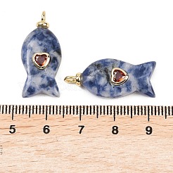 Pendenti con diaspro blu naturale&nbsp;G-Z134-06G-05