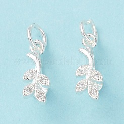 Placcatura a cremagliera in ottone con pavé di zirconi cubici a forma di foglia rompighiaccio pizzichi&nbsp;KK-G464-07S