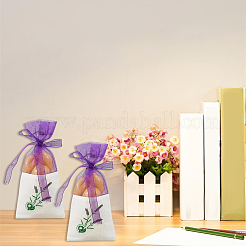 25 sac de rangement en organza de coton imprimé pour fleurs séchées avec cordon et ruban&nbsp;ABAG-SP0001-56A