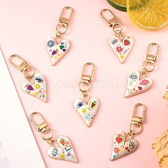 7 pz decorazioni pendenti in lega smaltata a forma di cuore&nbsp;KEYC-YW00203