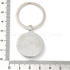 Halbrunder/gewölbter Schlüsselanhänger aus Legierung und Glas&nbsp;KEYC-D020-01P-02