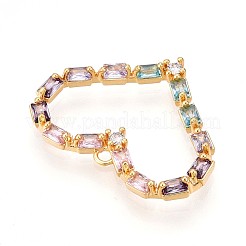 Pendentifs avec zircon cubiques à micro-pavés en laiton&nbsp;X-KK-N261-13G