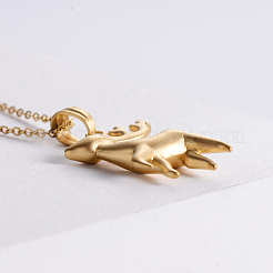 Collane con ciondolo a forma di cervo in acciaio inossidabile in stile vintage per donna&nbsp;KT7409