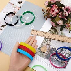 40 Stück 10 Farben flaches schlichtes Silikonkordel-Armband-Set für Männer und Frauen&nbsp;BJEW-GF0001-16