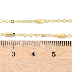 Messingkabelketten mit Säulenperlenkette für Frauen&nbsp;NJEW-P265-24G