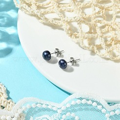 Orecchini a bottone con perle naturali&nbsp;EJEW-JE02880-02