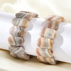 Ovale Stretch-Armbänder aus natürlichem Spitzenachat für Frauen und Männer&nbsp;BJEW-C097-04B