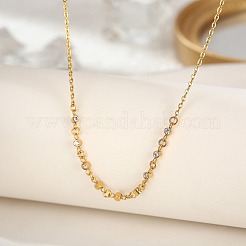Collana con pendente a colonna in zirconi cubici con catenelle portacavi in ottone&nbsp;UU3534-1