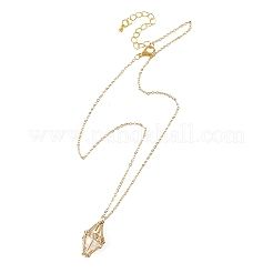 Colliers pour femmes avec pendentif en perle d'eau douce naturelle en forme de losange et chaîne en laiton.&nbsp;NJEW-JN06512