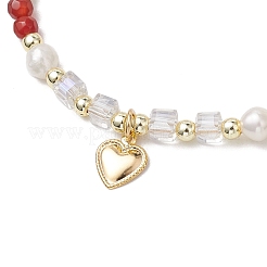 Bracelets tressés en perles de pierres précieuses rondes naturelles mélangées pour femmes&nbsp;BJEW-JB11658