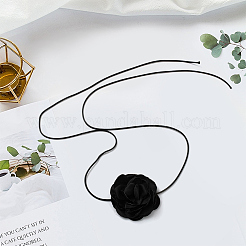 1 collar gótico de poliéster con diseño de rosas y flores para mujer&nbsp;NJEW-CN0001-22