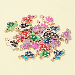 24 stücke 6 farben legierung emaille verbinder charms&nbsp;ENAM-FS0001-60