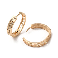 Créoles en laiton avec zircone cubique de micro pave&nbsp;EJEW-C073-12KCG