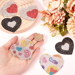 6 Stück 3 Stile Herz-Hotfix-Strass-Patches&nbsp;DIY-GF0010-05
