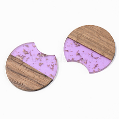 Pendentifs en résine transparente et bois de noyer&nbsp;RESI-S389-001A-B01