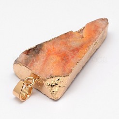 Teints pendentifs en cristal triangle de Druzy naturelle&nbsp;G-L392-05