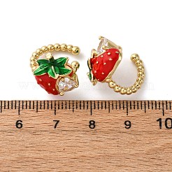 Orecchini a polsino in ottone con micro pavé di zirconi cubici trasparenti&nbsp;EJEW-U062-06B-G