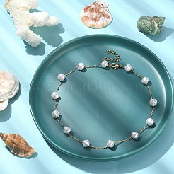 Collares de cadena con cuentas de perlas de imitación de plástico abs&nbsp;NJEW-JN04329