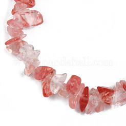 Unisex Chip Wassermelone Steinglas Perlen Stretch Armbänder&nbsp;BJEW-S143-39