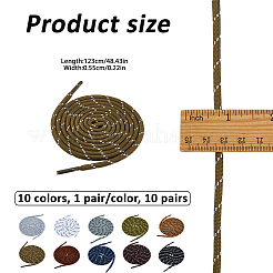 10 Paar Polyester-Schnürsenkel in 10 Stilen&nbsp;FIND-FH0018-11