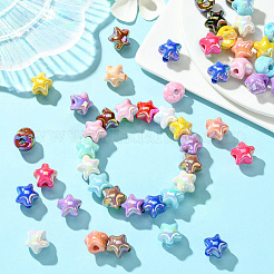 50 pièce de perles en plastique plaquées UV&nbsp;SACR-CJ0001-69