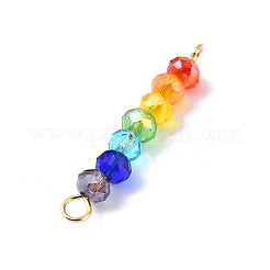 Ciondoli per connettori con perline rondelle in vetro sfaccettato colorato elettrolitico&nbsp;PALLOY-JF02529-02