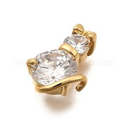 Breloques en laiton avec zircone cubique de micro pave&nbsp;KK-B152-20G