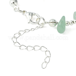 Natura grünes Aventurin-Herz-Charm-Armband mit Chips-Perlenketten&nbsp;BJEW-TA00295-01