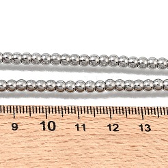 4 mm runde Perlenketten aus Edelstahl 304 für Damen und Herren&nbsp;SA-CBAB767-16P