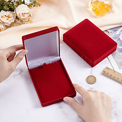 Boîtes de rangement rectangulaires en velours pour pièces commémoratives&nbsp;CON-WH0100-14A
