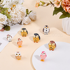 16 figurine de hibou en résine de 8 styles&nbsp;DJEW-DR0001-09