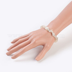 Natürlichen weißen Mondstein Stretch-Armbänder&nbsp;X-BJEW-JB03681-09