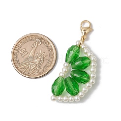 Decorazioni pendenti con perle di vetro e perline di vetro arancioni&nbsp;HJEW-TA00336