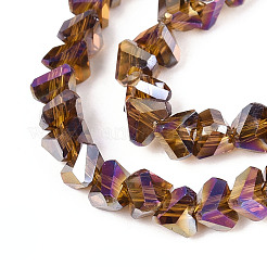 Chapelets de perles en verre transparent électrolytique&nbsp;GLAA-N021-4mm-07