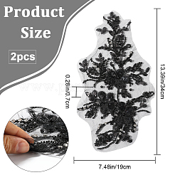 Accessori per ornamenti ricamati con garza di fiori e paillettes&nbsp;DIY-WH0430-464A