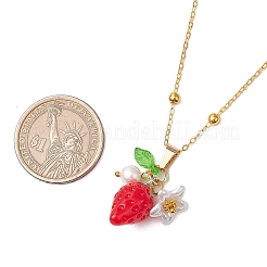 Colliers pendentifs fruits en résine&nbsp;NJEW-JN05204-03