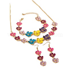 Set di gioielli in lega smaltata con fiori&nbsp;FS-WGAE8A1-01