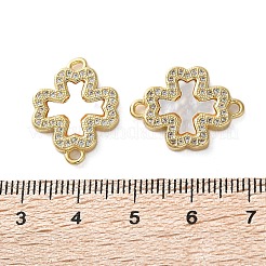 Ciondolo a croce in ottone micro pavé con zirconi cubici trasparenti&nbsp;KK-U070-09A-G