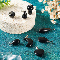 8 Stück 8 Stile natürliche Obsidian-Anhänger&nbsp;G-TA0002-29