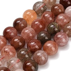 Rouge naturel quartz rutile brins de perles&nbsp;G-G300-A02-8mm