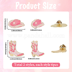 12 pièces 2 styles d'épingles en émail&nbsp;JEWB-SC0001-66