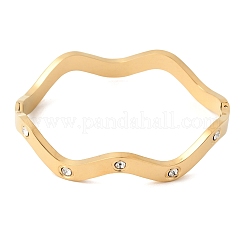 Klappbare Armreifen aus Edelstahl 304 mit Strassen&nbsp;BJEW-D408-25G