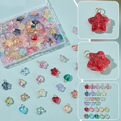120 stücke 3 arten farbverlauf backen farbe transparent glas anhänger&nbsp;PALLOY-WR00008
