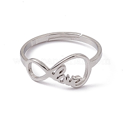 Anello regolabile infinito amore in acciaio inossidabile 201 anti-ossidazione per donna&nbsp;RJEW-C045-03P