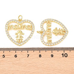 Pendenti in ottone con micro pavé di zirconi trasparenti per la festa della mamma&nbsp;KK-F931-10G