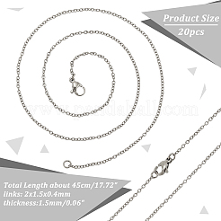 Ensemble de colliers et chaînes en acier inoxydable 304 pour hommes et femmes&nbsp;MAK-NB0001-15P