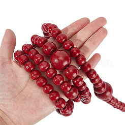 Guirlande ronde de perles en bois pour décoration de sapin de Noël&nbsp;AJEW-WH20019-63